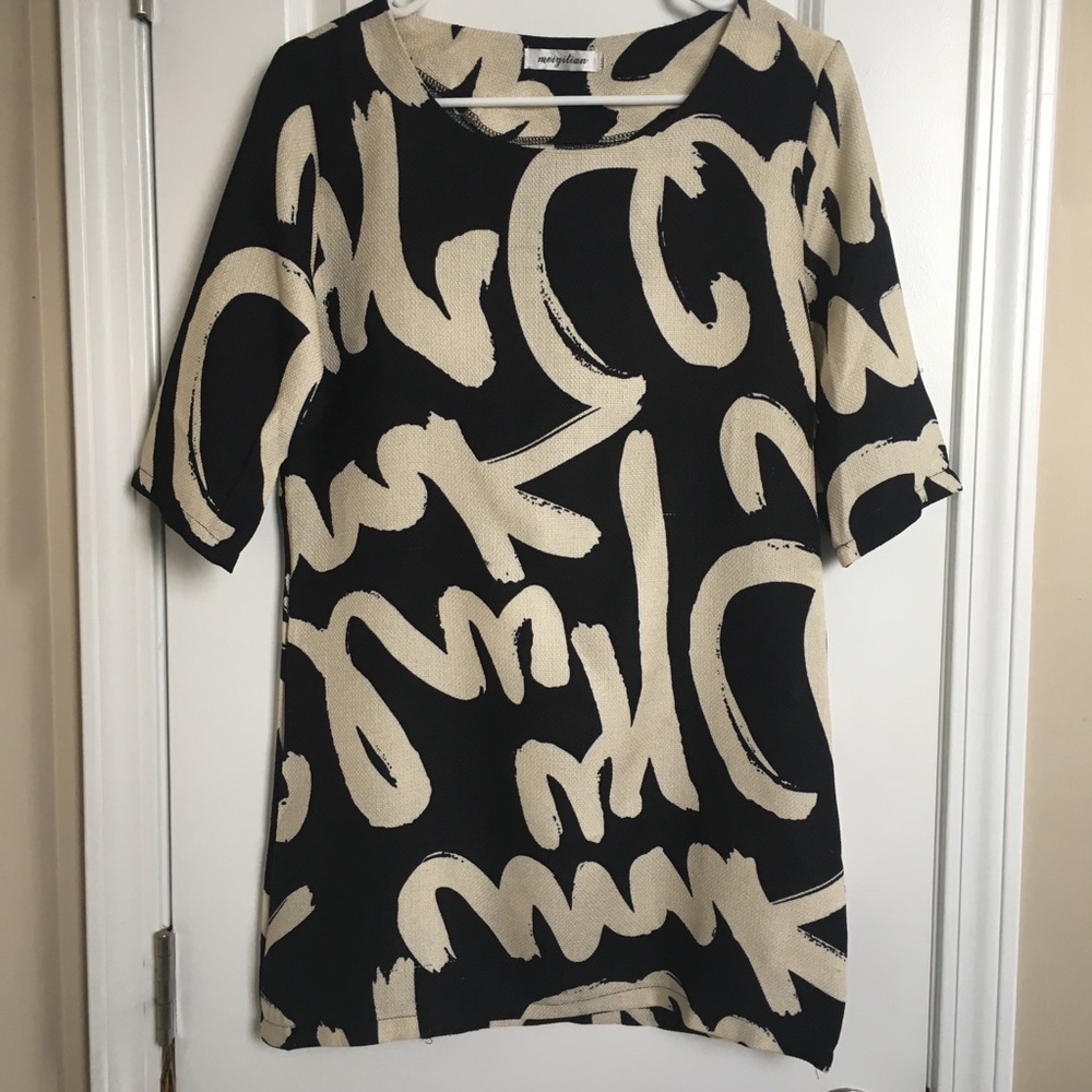 Graffiti Print Mini Dress